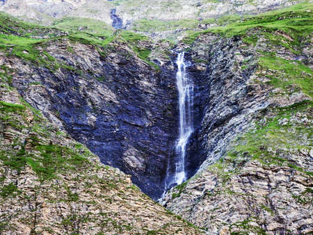 Waterfalls and Cascades in the Weisstannental Valley - Canton of St. Gallen, Switzerlandの写真素材