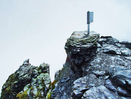 View to the Pizol peak in mountain mass Glarus Alps - Canton of St. Gallen, Switzerlandの写真素材