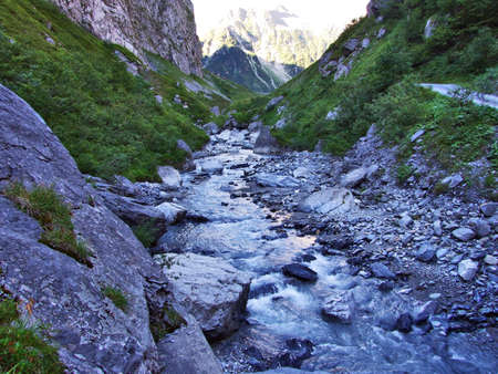 Canyon and stream Sandbach above Linthal - Canton of Glarus, Switzerland