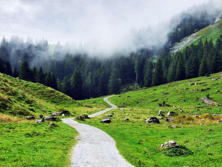 Photogenic pastures and hills of the Alpstein mountain range - Canton of St. Gallen, Switzerland