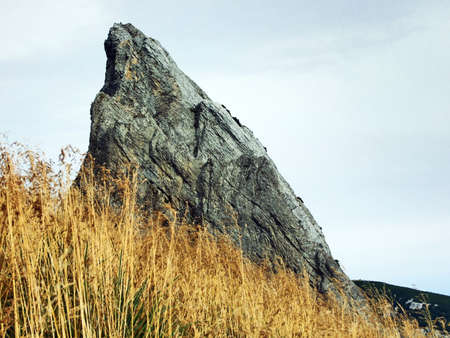 Photogenic pastures and hills of the Alpstein mountain range - Canton of St. Gallen, Switzerlandの写真素材