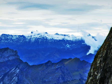 Unrealistic views from the top of the Wildhuser Schofberg in Alpstein mountain range - Canton of St....
