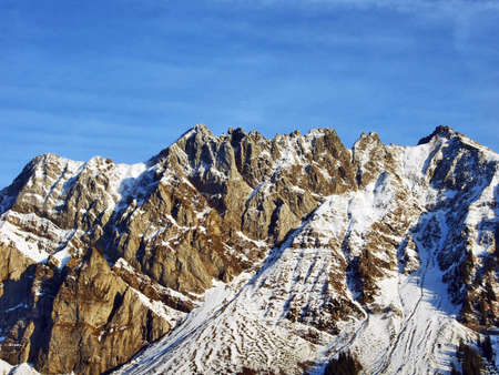Winter atmosphere on Alpstein mountain range - Canton of Appenzell Ausserrhoden, Switzerland
