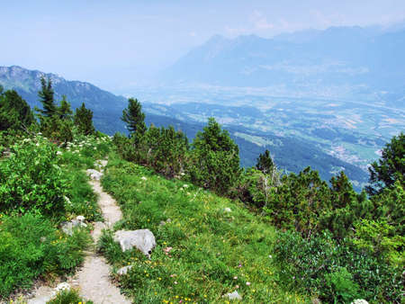 View from the Gonzen peak in the Appenzell Alps mountain range - Canton of St. Gallen, Switzerland