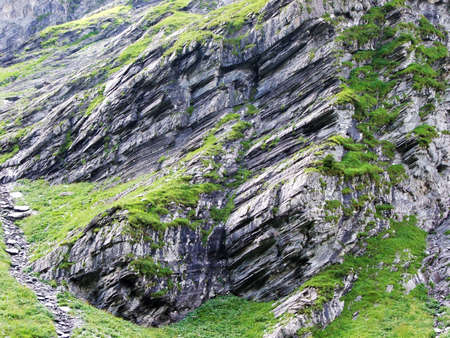 Stones and rocks in the Sernftal alpine valley - Canton of Glarus, Switzerland