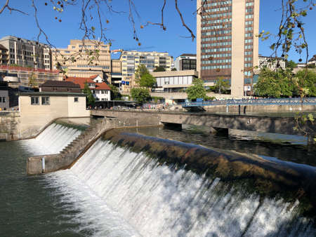 Platzspitz - Park with a turbulent past in the city of Zurich, Switzerlandの写真素材