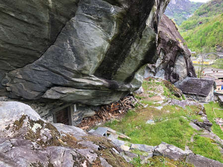 The cantina (The Sott Piodau Site), Bignasco - Canton of Ticino, Switzerlandの写真素材