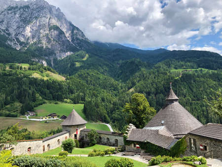 Fortress Hohenwerfen or Festung Hohenwerfen or Burg Hohenwerfen or Hohenwerfen Adventure Castle, Pongau - Salzburg, Austriaのeditorial素材