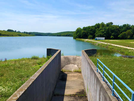 Accumulation Lake Lapovac or Akumulacijsko Jezero Lapovac, - Nasice, Croatia / NaÅ¡ice, Hrvatskaの写真素材