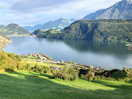 Alpnachersee Lake, Stansstad - Canton of Nidwalden & Canton of Obwalden or Canton of Obwald, Switzerland / Schweizの写真素材