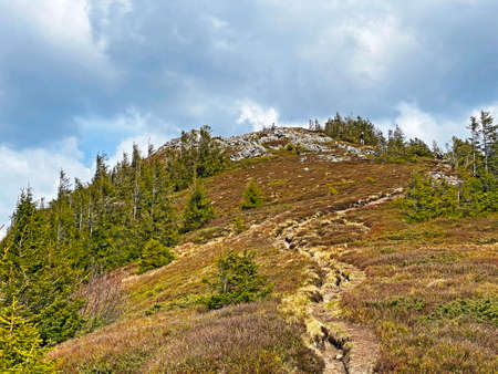 Trails for walking, hiking, sports and recreation on the slopes of the Pilatus massif and in the alpine valleys at the foot of the mountain, Alpnach - Canton of Obwalden, Switzerland (Schweiz)の写真素材