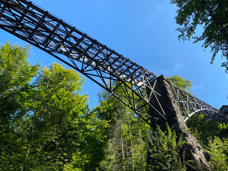 Giessbachbahn - The oldest funicular railway in Europe, Brienz - Canton of Bern, Switzerland-Standseilbahn Giessbach oder die historische Seilbahn am Giessbachの写真素材