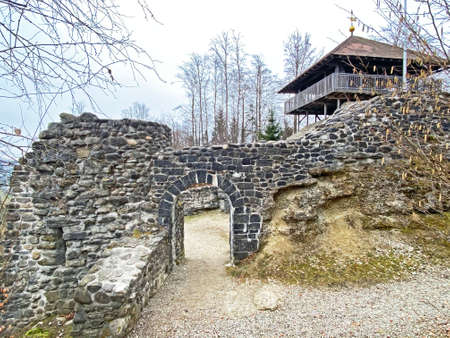 Wolhusen castle ruins or Outer castle (Wolhusen Burgruine oder Ruine Ãussere Burg Wolhusen) - Switzerland (Schweiz)の写真素材