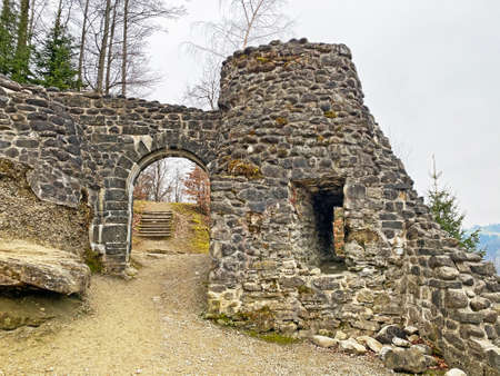 Wolhusen castle ruins or Outer castle (Wolhusen Burgruine oder Ruine Ãussere Burg Wolhusen) - Switzerland (Schweiz)の写真素材