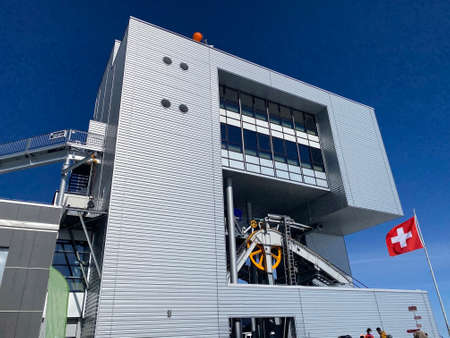 The top station of the cable car Col du Pillon - Scex Rouge on Sex Rouge (Travel destination Glacier...