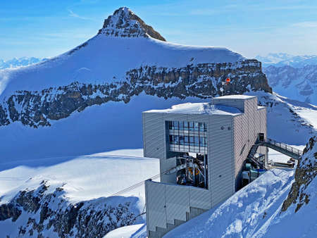 The top station of the cable car Col du Pillon - Scex Rouge on Sex Rouge (Travel destination Glacier...