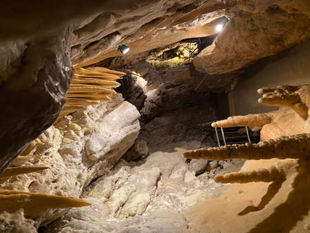 The Vallorbe caves or Grotte de l'Orbe (Grottes de Vallorbe or die Grotten von Vallorbe) - Canton of Vaud, Switzerland (Kanton Waadt, Schweiz)の写真素材