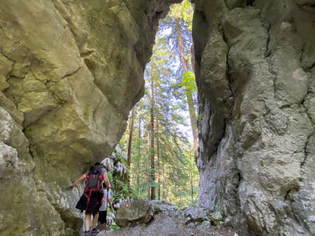 Hell's door in the forest park Golubinjak, Sleme - Gorski kotar, Croatia (Paklena vrata u park Å¡umi Golubinjak, Sleme - Gorski kotar, Hrvatska)の写真素材