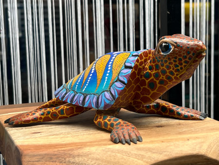 Artistically shaped and brightly painted animal figurines in the window of a pet store - ZÃ¼rich (ZÃ¼rich or Zuerich), Switzerlandの写真素材