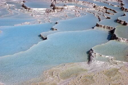 Pamukkale is a natural area and at the same time a tourist attraction of the southwest of Turkeyの写真素材