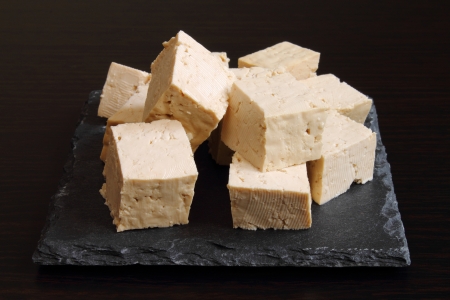 Natural tofu cubesの写真素材