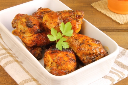 Roasted chicken thighsの写真素材