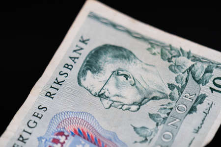 Close up from a dollar from the Riksbankの写真素材