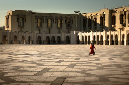 view of the square in front of the mosque of hassan 2の写真素材