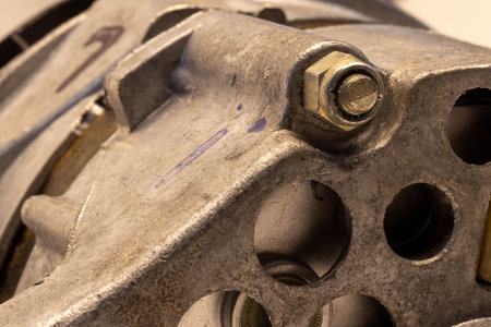 Detail of the engine of a car, close-up.の写真素材