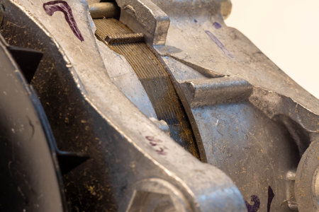 Detail of the gear mechanism of a car. Shallow depth of field