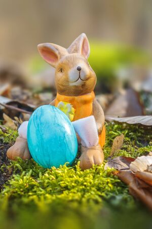 happy easter time decoration with beautiful flowersの写真素材