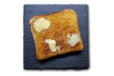 delicious fresh bread with herb cream for breakfastの写真素材