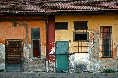 Demolished and abandoned warehousesの写真素材