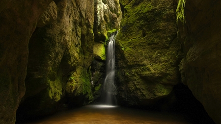 A waterfall
