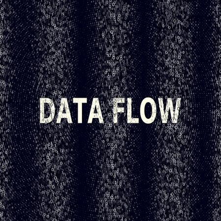 Visualization of binary code in the data stream. Cryptography, bitkoin, hacking, information....