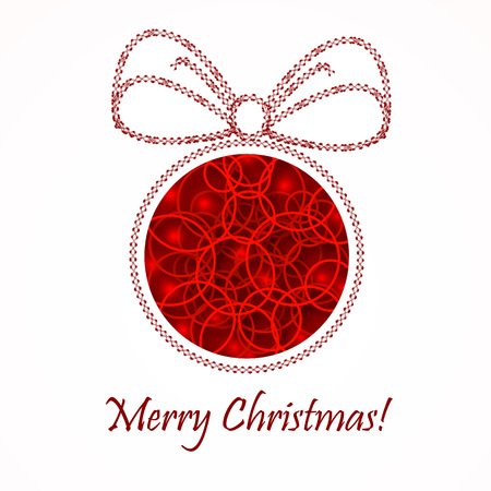 Red Christmas ball. New Years background.のイラスト素材