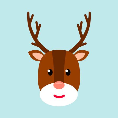 Christmas deer. Christmas card, banner, poster,frame Flat icon Vector illustrationのイラスト素材