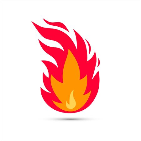 Vector fire flames sign illustration isolated. Simple illustration of fire in flat styleのイラスト素材