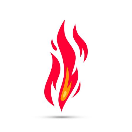 Fire flame . vector illustration design template. Vector fire flames sign illustration isolated. Simple vector illustration of fire in flat style.のイラスト素材