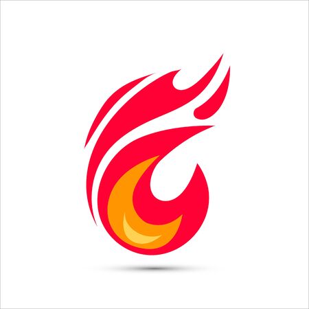 Simple illustration of fire in flat style. Vector flame color icon.のイラスト素材