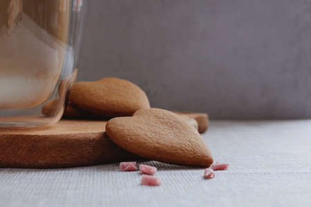 Delicious cookies on the background of the board.の写真素材