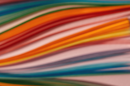 Paper and quilling tools on a pink background with space for text and design. For design. minimalism.の写真素材