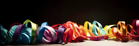 Quilling, paper craft, abstract background, iridescent color. With Generative AI Technology Bannerの素材