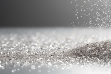 Background of silver sequins and highlights, sparkling, for the holiday, christmas. With Generative AI technology.の素材