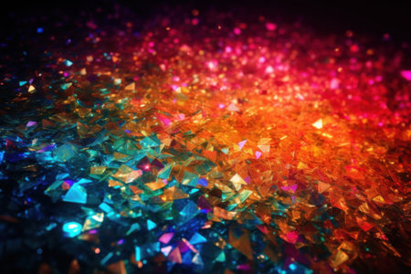Rainbow sequins glitter background for christmas and new year. greeting card. With Generative AI technology.の素材
