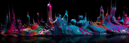 Thick and dense liquid, viscous, transparent drops are an excellent background and substrate. With Generative AI technology.の素材