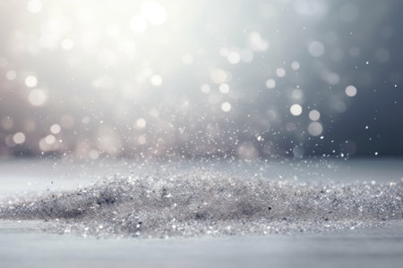 Background of silver sequins and highlights, sparkling, for the holiday, christmas. With Generative AI technology.の素材