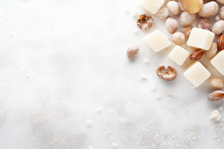 Treats such as candied nuts, fruits and soft nougat are a French tradition at Christmas. With Generative AI technology.の素材