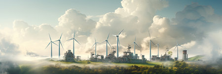 Traditional energy sources. Natural gas and fossil fuels continue to be the dominant mode of energy supply. With Generative AI technology.の素材