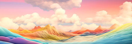 Surreal background design using acid colors, psychedelic culture. Banner for design. With Generative AI technology.の素材